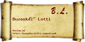 Buzeskó Lotti névjegykártya
